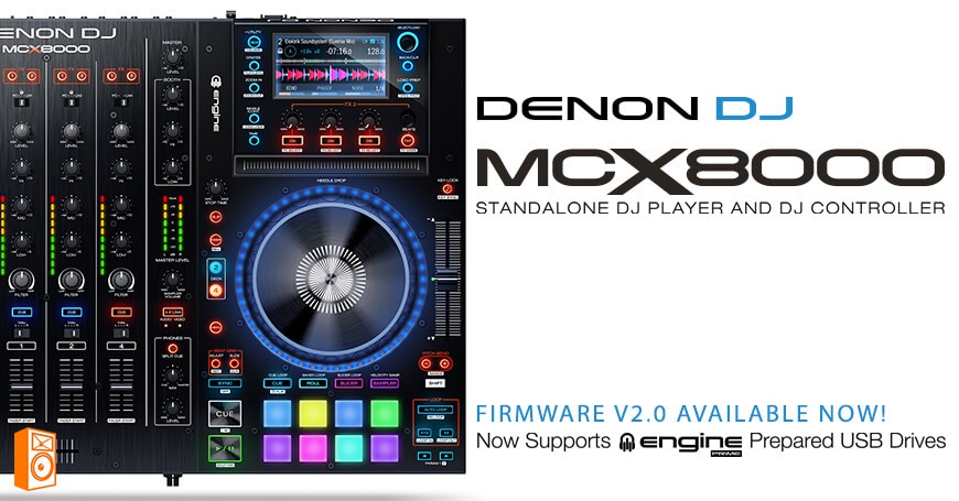 Denon DJ MCX8000 Firmware upgrade V2.0 + Engine Prime Update V1.2.1