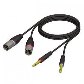 ProCab REF708 - Audio Cable 2 x XLR male to 2 x 6.3 mm Jack mono 1.5 m of 3 meter