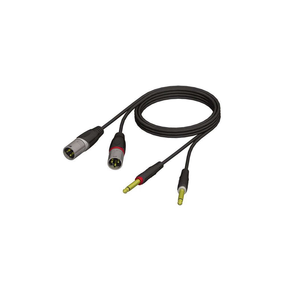 ProCab REF708 - Audio Cable 2 x XLR male to 2 x 6.3 mm Jack mono 1.5 m of 3 meter