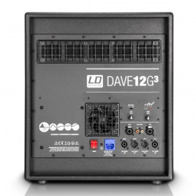 Achterkant en aansluitingen LD Systems DAVE12 G3 - Compact 12" Actief PA Systeem