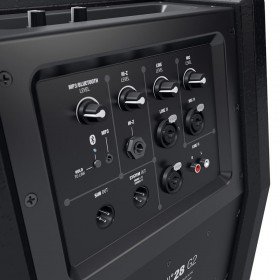 LD Systems MAUI 28 G2 Compact Kolom PA System in Zwart - achterkant, aansluitingen en bediening knoppen