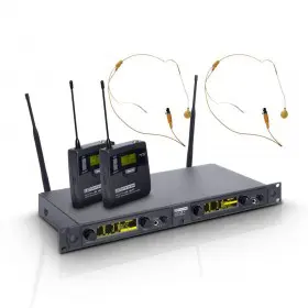 LD Systems WIN42 BPHH 2 (B5) - Draadloos Microfoon Systeem met 2x Beltpack en 2x Headset (huidskleur)