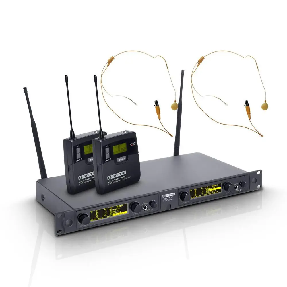 LD Systems WIN42 BPHH 2 (B5) - Draadloos Microfoon Systeem met 2x Beltpack en 2x Headset (huidskleur)