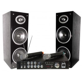 LTC Karaoke Star3 WM - Complete Set met USB en BT, 2 VHF Microfoons, Speakers