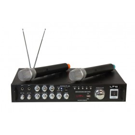 versterker met 2 VHF Microfoons,  LTC Karaoke Star3 WM - Complete Set met USB en BT