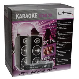 doos LTC Karaoke Star3 WM - Complete Set met USB en BT, 2 VHF Microfoons, Speakers