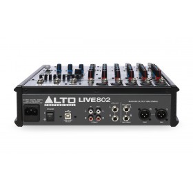 achterkant Alto Live-802 - 8 kanaals PA mixer met DSP