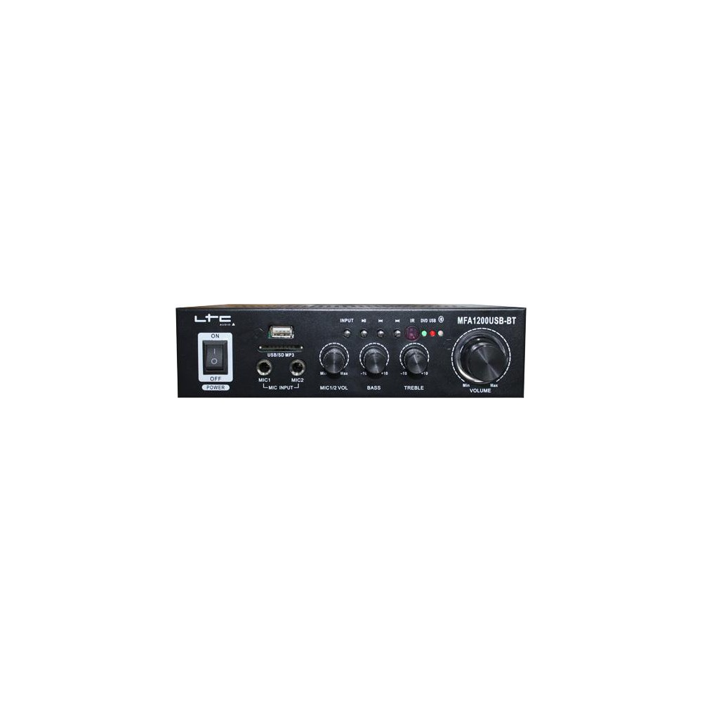 LTC Audio MFA1200USB-BT-BL - Karaoke versterker 2 x 50W