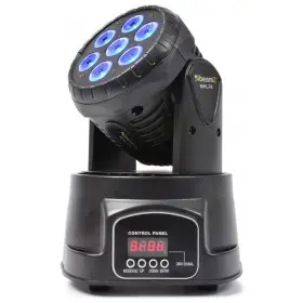 blauw BeamZ MHL-74 Mini Moving Head Wash 7X 10W DMX 13-Kanaals RGBW