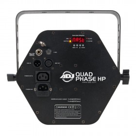 aansluitingen achterkant American DJ Quad Phase HP - Krachtig RGBW Moonflower Lichteffect met DMX