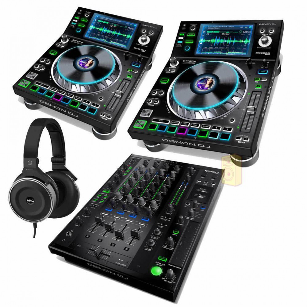 Denon DJ Prime set (2x SC5000 1x X1800) + Gratis AKG 167 DJ Koptelefoon