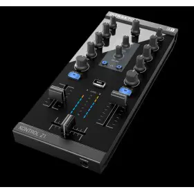 Traktor Kontrol Z1 2 kanalen Mixer Pro Dj Software Controller zwart schuin