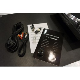 Denon DJ VL12 Prime - professionele dj draaitafel - doos inhoud, boekjes, kabels en headcart zonder naald
