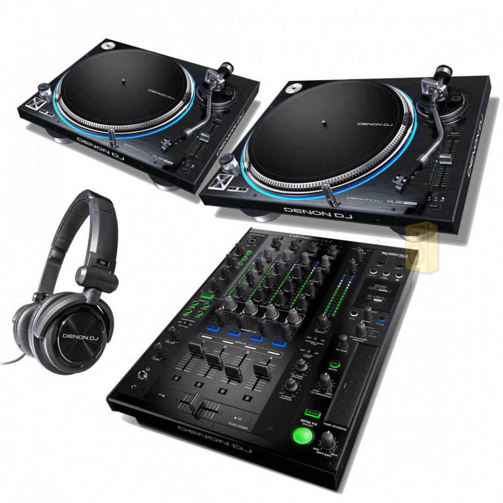 Denon DJ Prime set - 2x VL12 + X1800 + HP1100 hoofdtelefoon