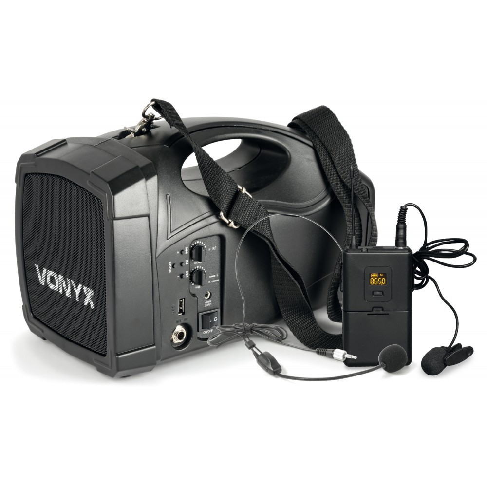 Vonyx ST012 - Personal PA Draadloos Systeem met UHF headset microfoon, USB en Bluetooth
