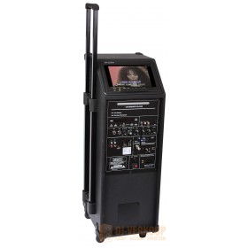 IBIZA Sound PORT9DVD-VHF mobiele muziek installatie met o.a. dvd en TV Scherm achterkant