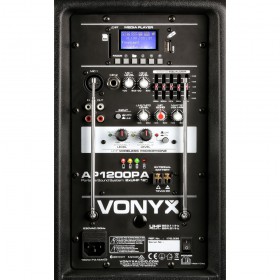 Vonyx AP1200PA - Mobiele Geluidsinstallatie 12" 2 UHF MP3 BT HS - dj-verkoop.nl