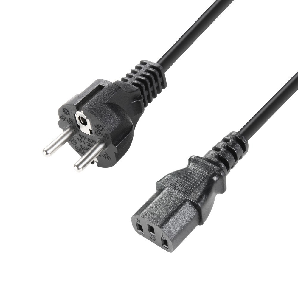 Adam Hall Cables 8101 KA series Power Cord CEE 7/7 - C13 stroom kabel