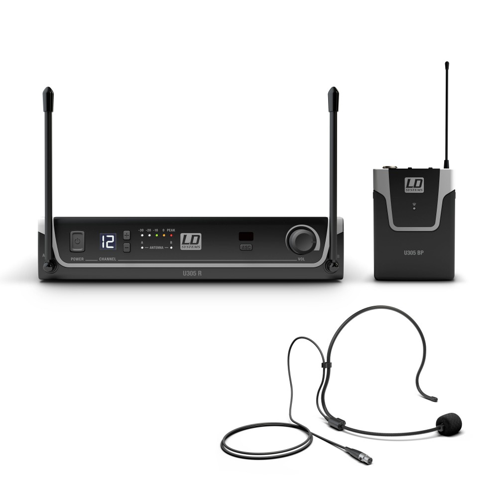 LD Systems U300 BPH series Draadloos microfoonsysteem met bodypack en headset - overzicht u305