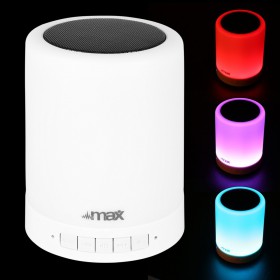 Max MX6 Touch Lamp met Speaker en BT streaming - voor en kleuren