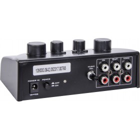 LTC Karaoke Mixer Met 2 Microfoons - achterkant aansluitingen
