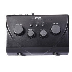 LTC Karaoke Mixer Met 2 Microfoons - voorkant bediening knoppen