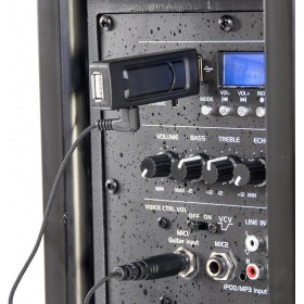 Party Light & Sound Draadlose UHF Microfoon systeem via USB - Voorbeeld van hoe je hem aansluit.