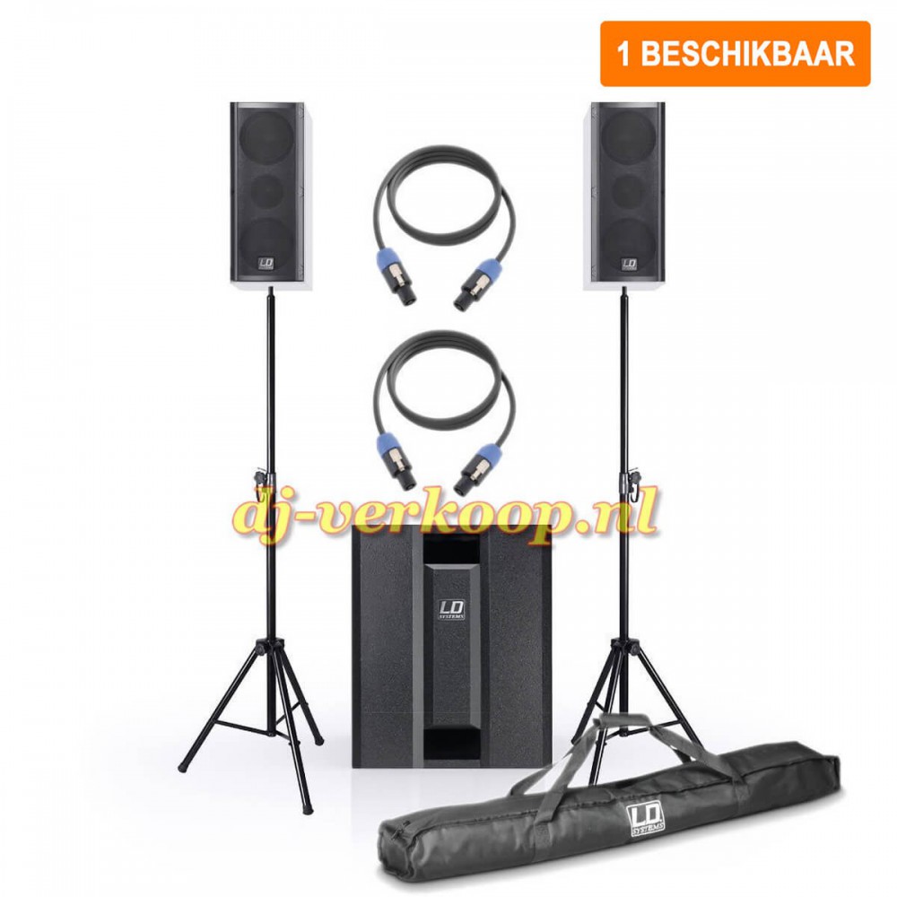 Verhuur - Actieve speakerset 2 - 2.1 Speaker Systeem 800W max. incl. statieven huren