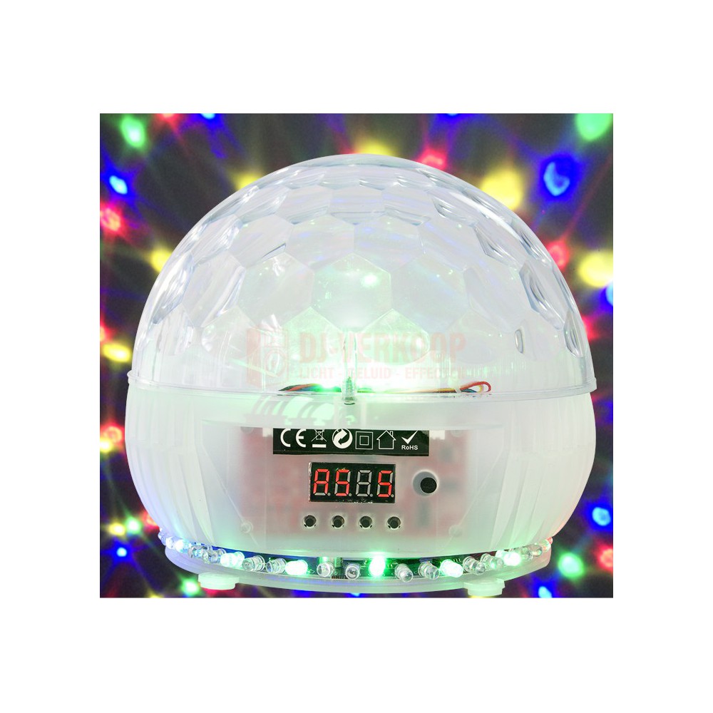 Ibiza Light ASTRO-UFO9 9-Kleurige Astro (RGBWAGPOP)  & RGB UFO LED Licht Effect voorkant met display en knoppen