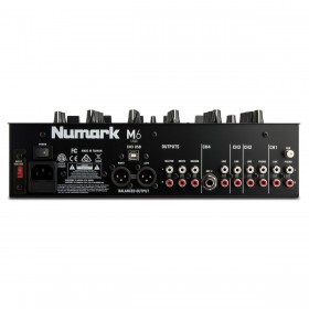 Numark M6 USB 4 Kanaals USB DJ club Mixer mk2 aansluitingen achterkant