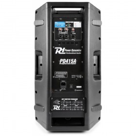 Power Dynamics PD415A Bi-amplified actieve speaker 15" 1400W achterkant aansluitingen