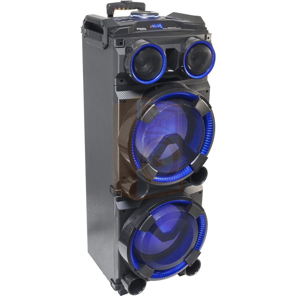 Ibiza Sound STANDUP-DJ-MKII Mobiele DJ box 300W met usb, bluetooth & draadloze microfoon - hoofdafbeelding voorkant speakers