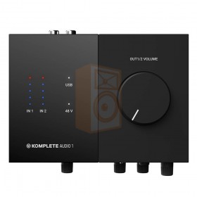 Native instruments Komplete audio 1 Audio interface geluidkaart - recht boven, knoppen en volume