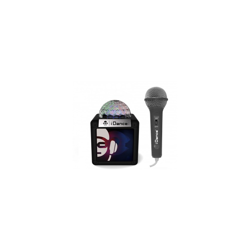 Idance Cube Sing 100 zwart compacte karaoke set - speaker met microfoon