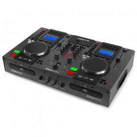 Vonyx CDJ450 - Twin Top CD/MP3/USB Speler/Mixer met Bluetooth schuin voor