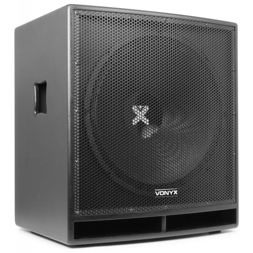 Vonyx SWP18 18" Pro Actieve Subwoofer 1200W - Voorkant links