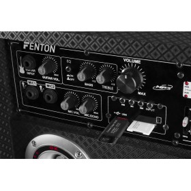 Fenton KA-12 Actieve Speakerset 12" USB/RGB LED 1200W - close up bediening