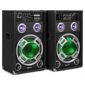 Fenton KA-12 Actieve Speakerset 12" USB/RGB LED 1200W - groen