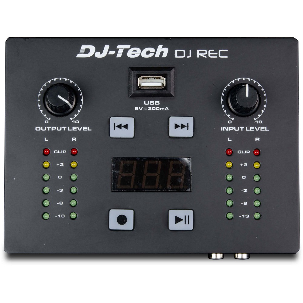 bovenkant, bediening DJ-Tech DJ Rec MKII - Mini MP3 speler en Recorder
