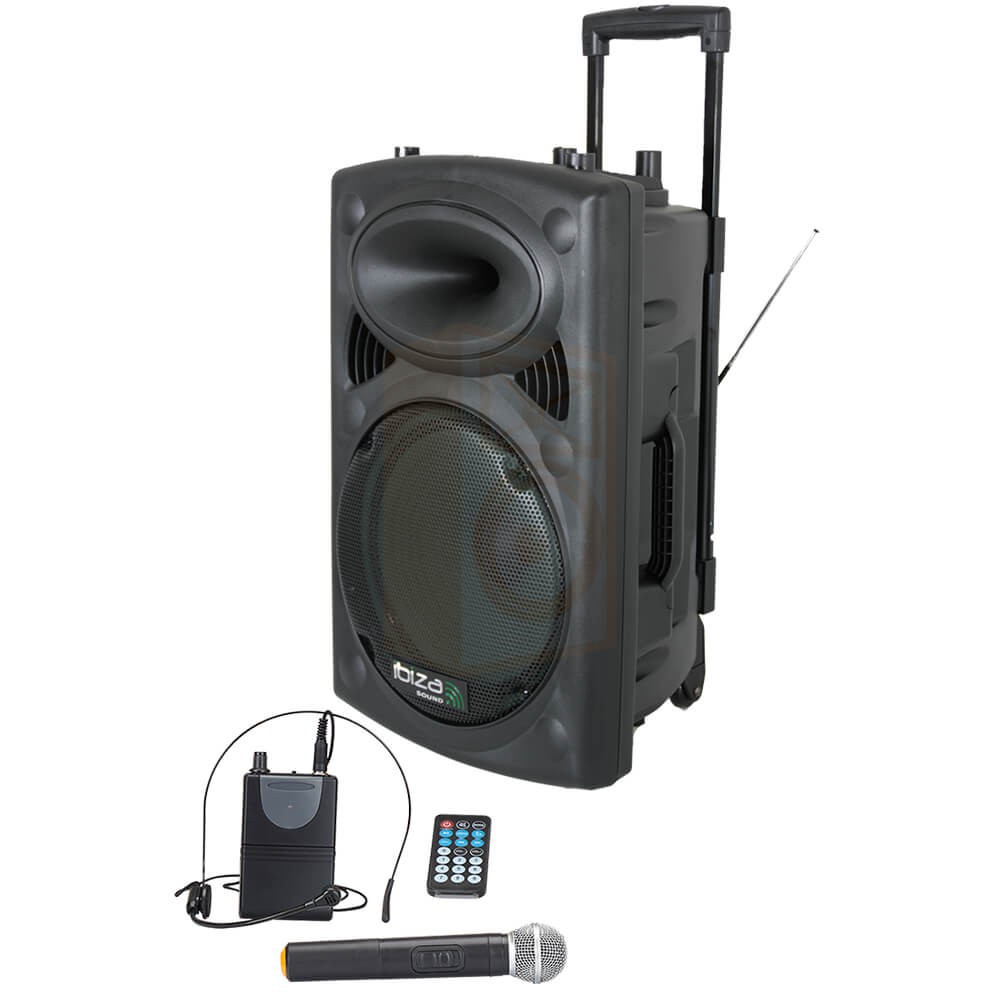 Ibiza Sound PORT15UHF-BT - Draagbare mobiele speaker set