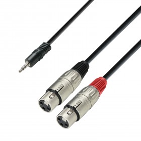 Adam Hall Cables K3 YWFF series - Audio Kabel 3.5 mm Jack Stereo naar 2 x XLR Female in 1, 3 of 6 meter