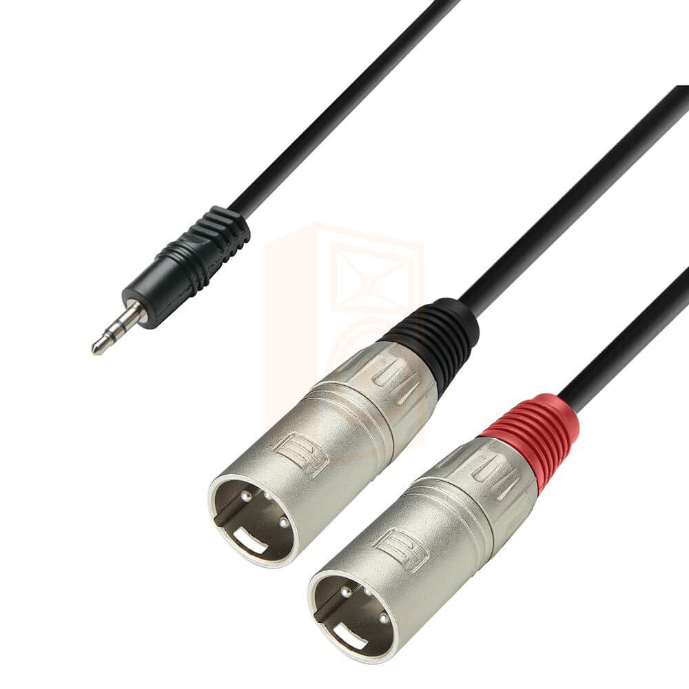 Adam Hall Cables K3 YWMM series - Audio Kabel 3.5 mm Jack Stereo naar 2 x XLR Male in 1, 3 of 6 meter