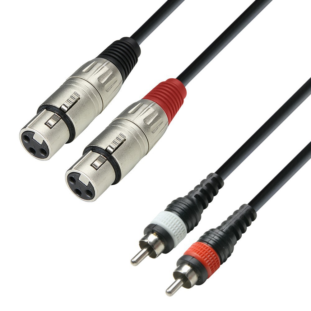 Adam Hall Cables K3 TFC Series - Audio kabel 2 x RCA Male naar 2 x XLR Female. 1 3 of 6 meter