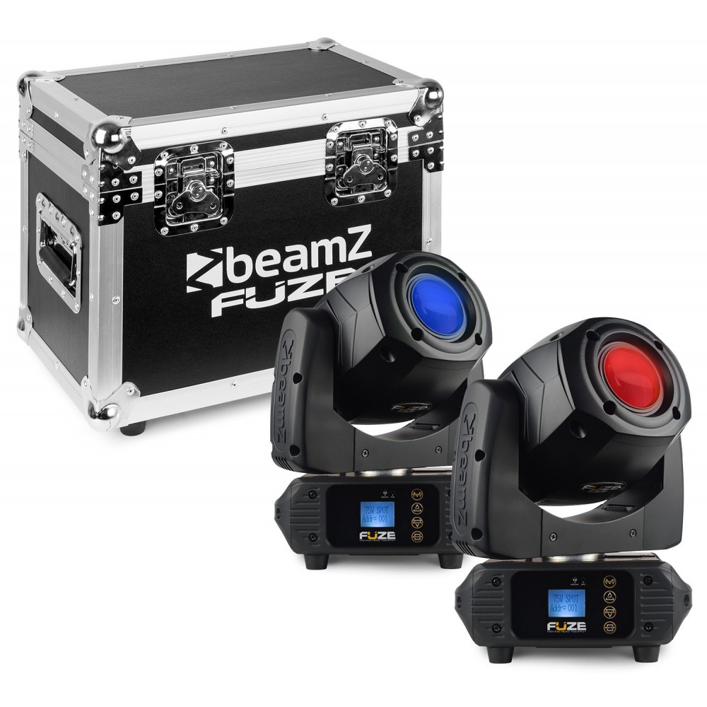 BeamZ Fuze75S - Spot 75W LED Moving Head Set 2 Stuks in Flightcase