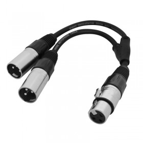 W audio CABL128 - XLR Splitter kabel 0.25m XLR Female naar 2 x XLR Male