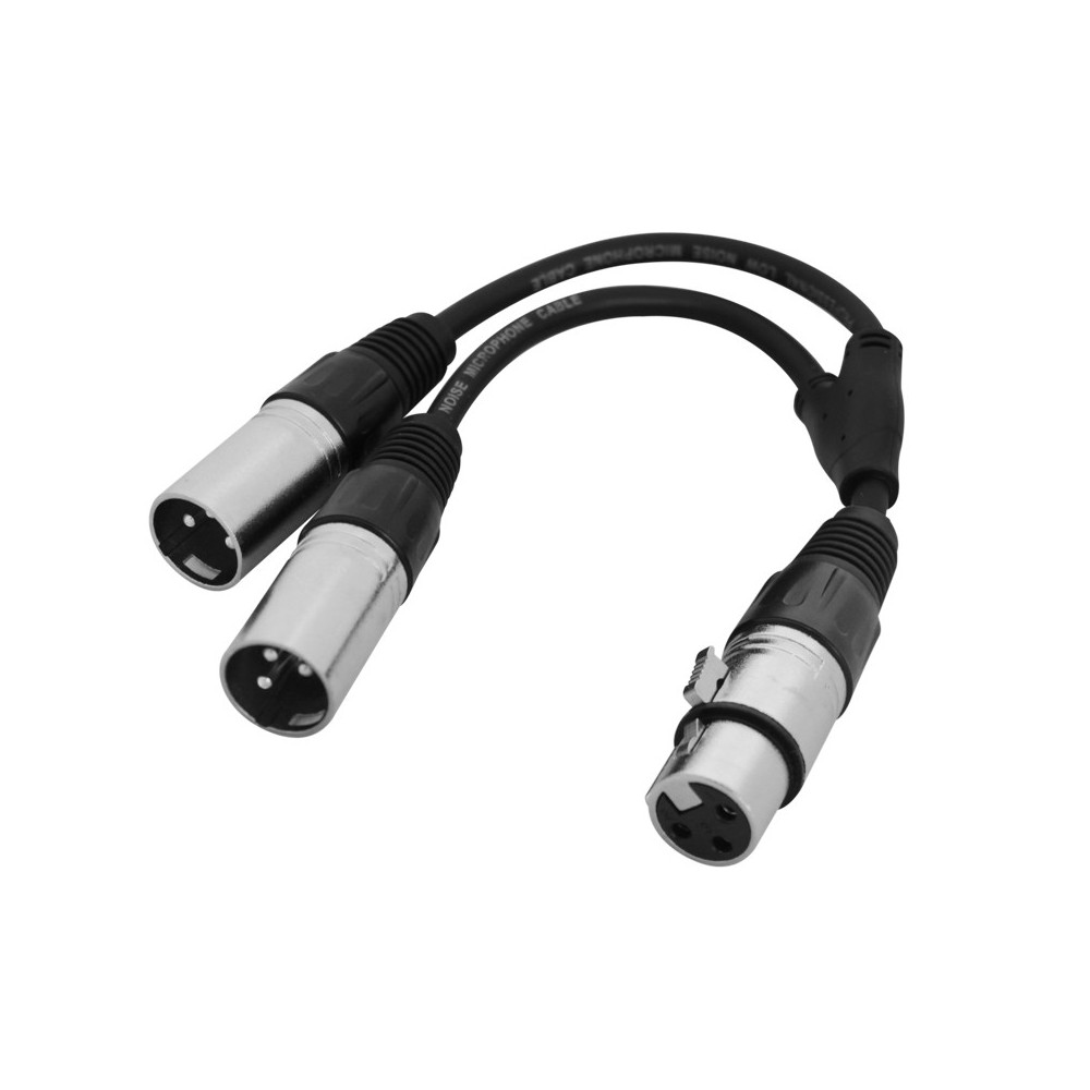 W audio CABL128 - XLR Splitter kabel 0.25m XLR Female naar 2 x XLR Male
