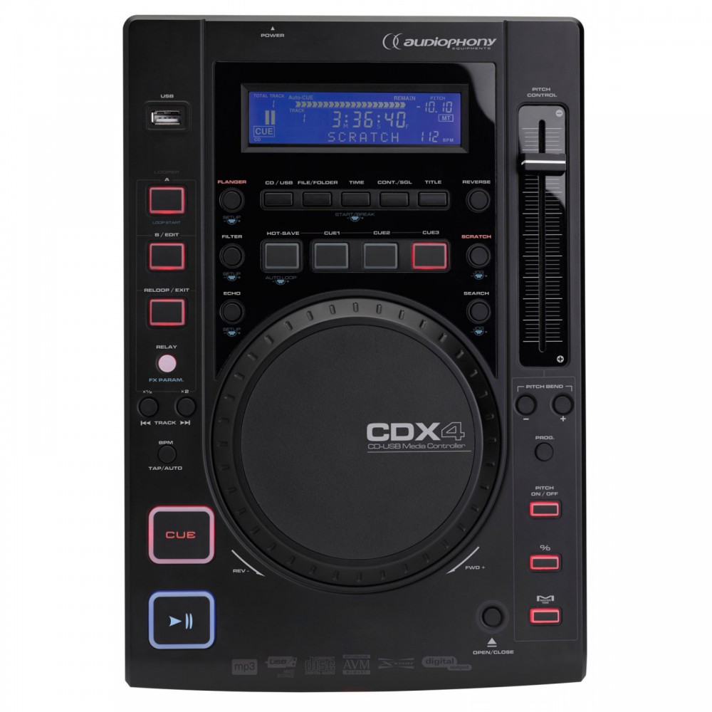 Bovenkant CDX4 - CD / USB / MP3 speler met verschillende effecten