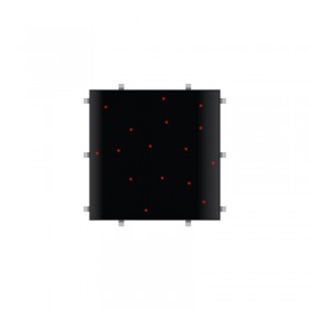 LED's rood LEDJ LEDJ434 - Zwart RGB Starlit 2ft x 2ft dansvloerpaneel (4-zijdig)