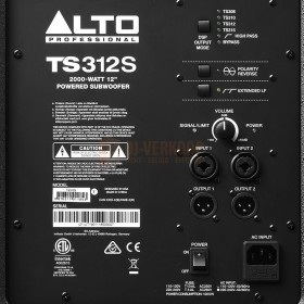 aansluitingen Alto Professional TS312S - 2000-Watt 12" Actieve SUB Woofer