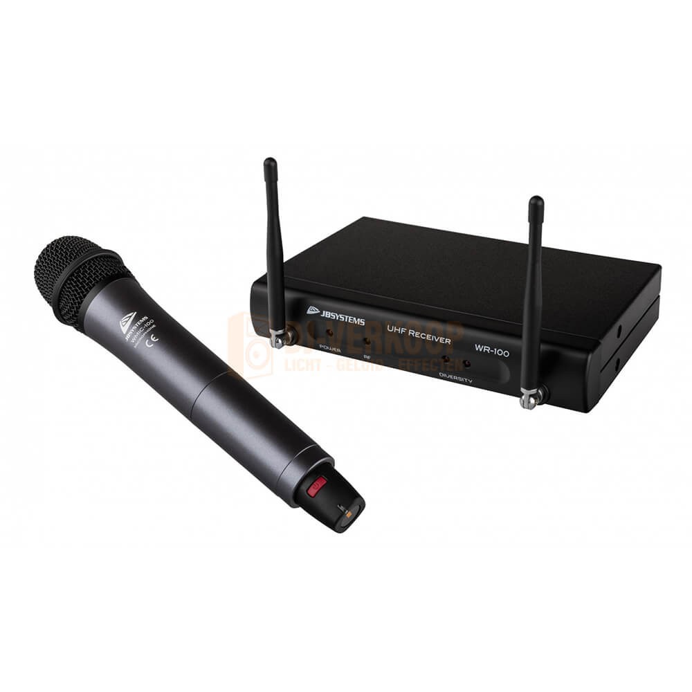 Set JB Systems WMS-100 - UHF draadloos microfoonsysteem inclusief WMIC-100 handmicrofoon